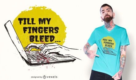 Fingers typing on computer t-shirt design