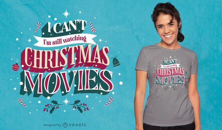 Diseño de camiseta con cita de películas navideñas.