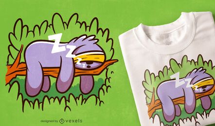 Sleep mask sloth cartoon t-shirt design