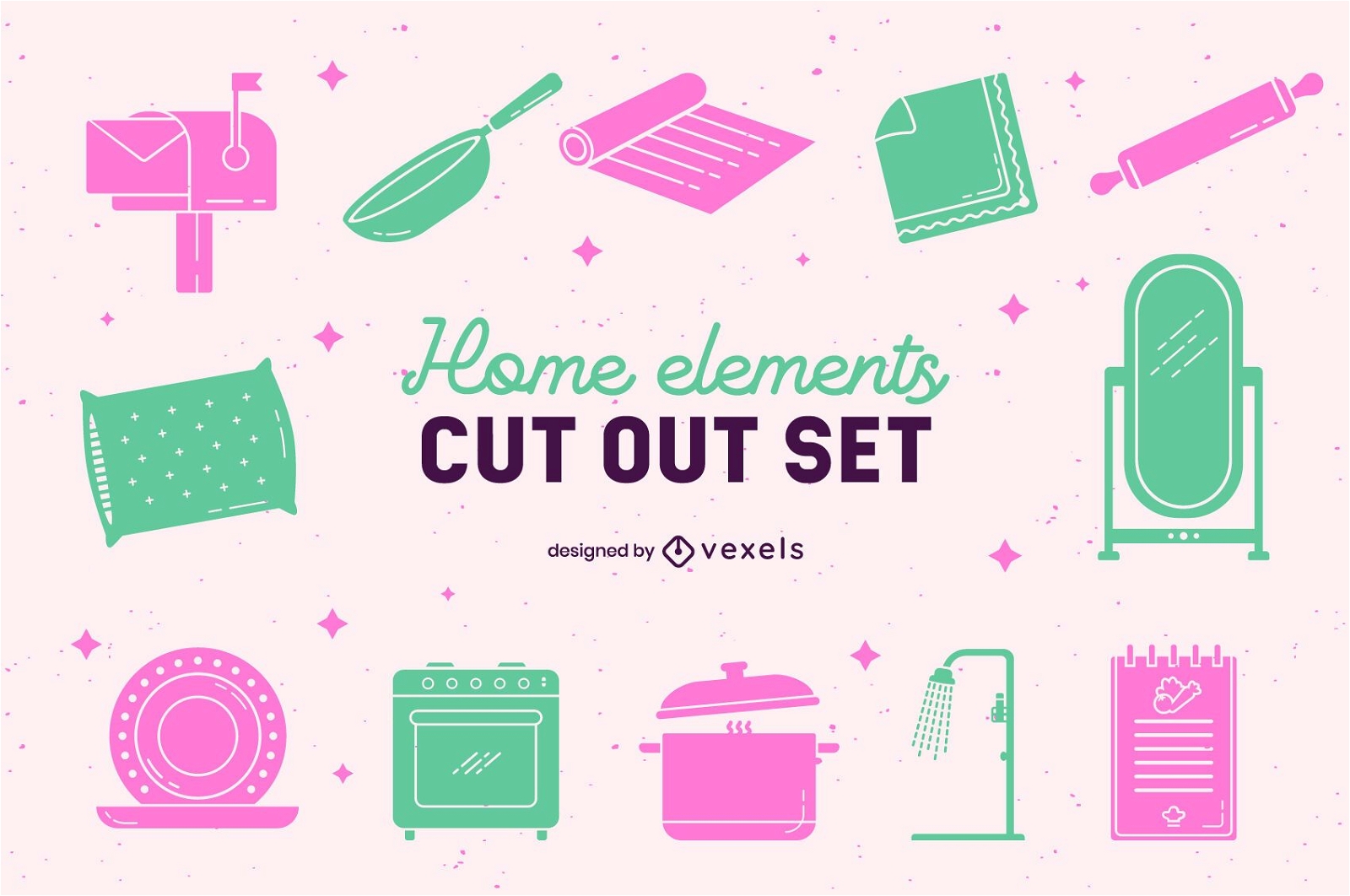 Home elements cut out set