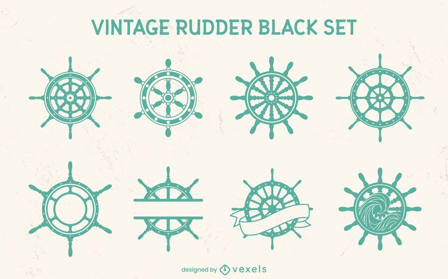 Ship helms wheel cut-out element set Ship helms wheel cut-out element set