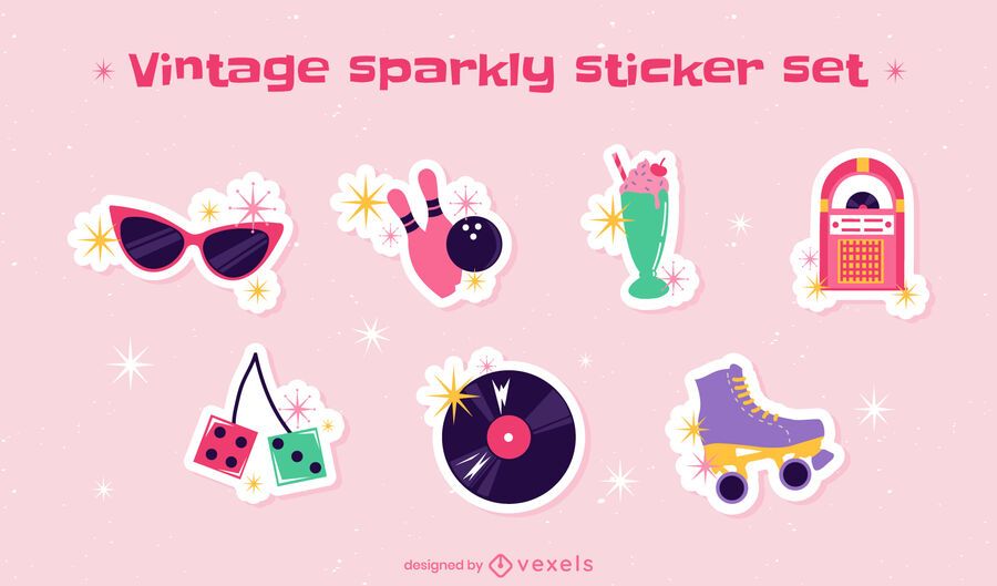 80's vintage cute sparkly sticker pack 80's vintage cute sparkly sticker pack