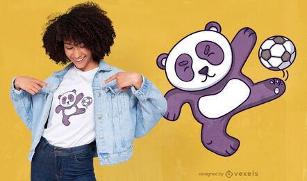 Panda playing soccer t-shirt design Panda playing soccer t-shirt design