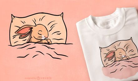 Diseño de camiseta lindo conejito durmiendo Diseño de camiseta lindo conejito durmiendo