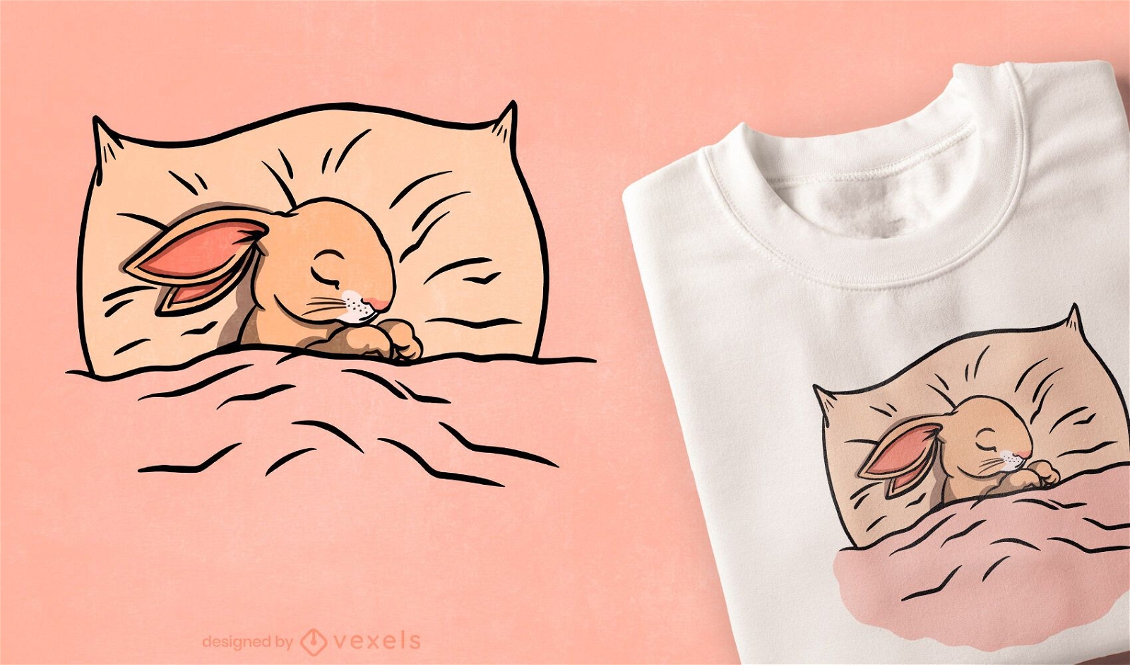 Design de camiseta para dormir de coelhinha fofa