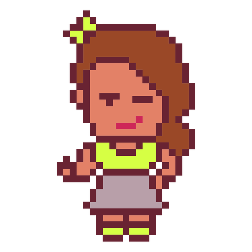 Girl pixel art PNG Design