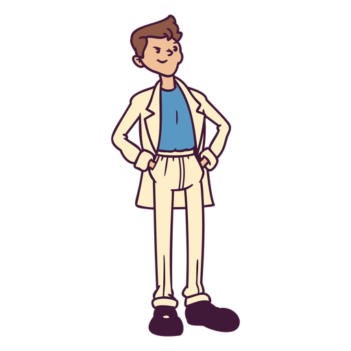 Man character in fancy suit PNG Design