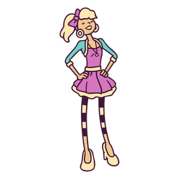 personaje de moda de mujer de los 80 Diseño PNG