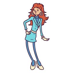 80s business woman character PNG Design