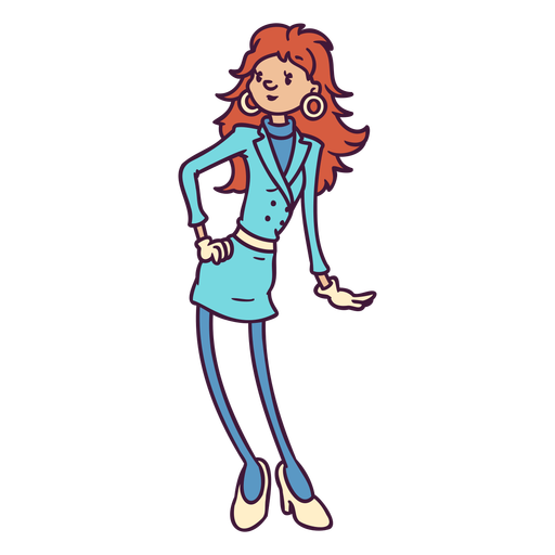 80s business woman character PNG Design