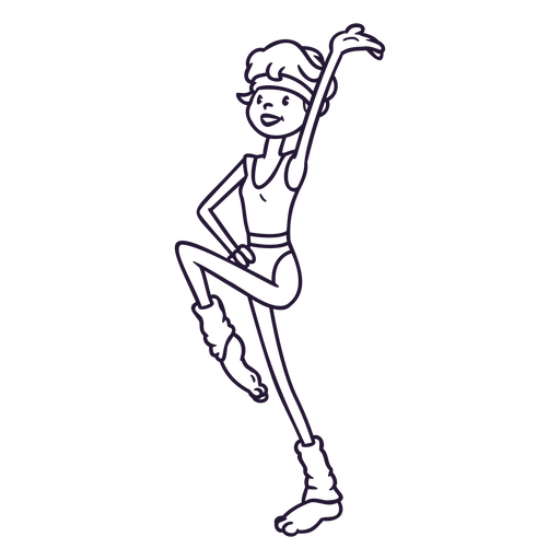 80s woman exercise character PNG Design