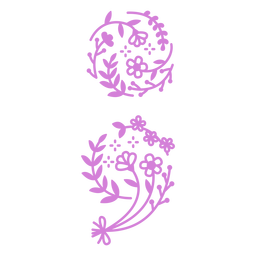 Flowers semicolon filled stroke PNG Design