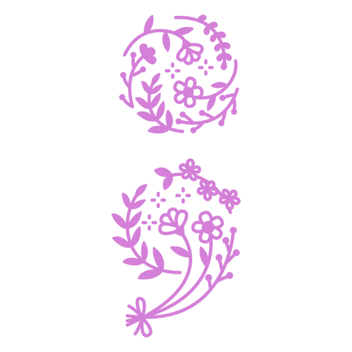 Flowers semicolon filled stroke PNG Design