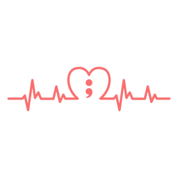 Heartbeat stroke PNG Design