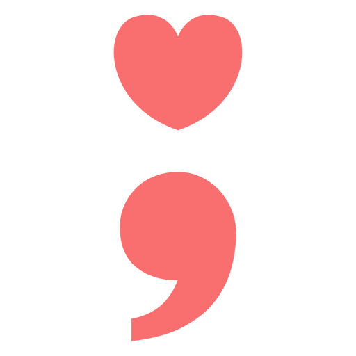 Heart semicolon PNG Design