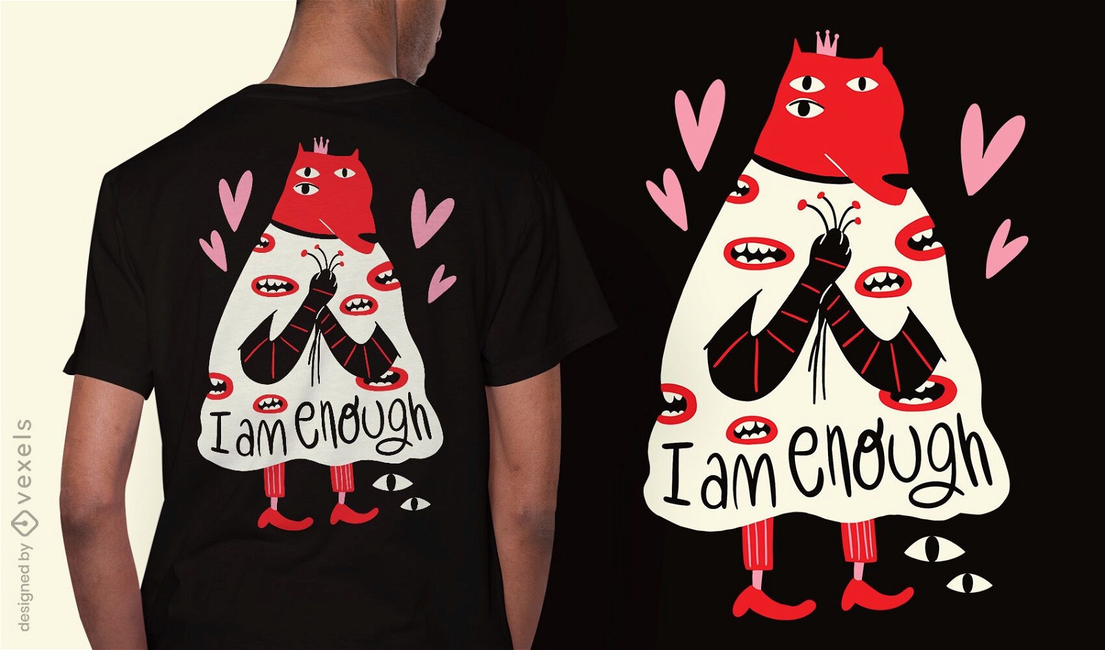 Criatura de amor-próprio com design abstrato de camiseta