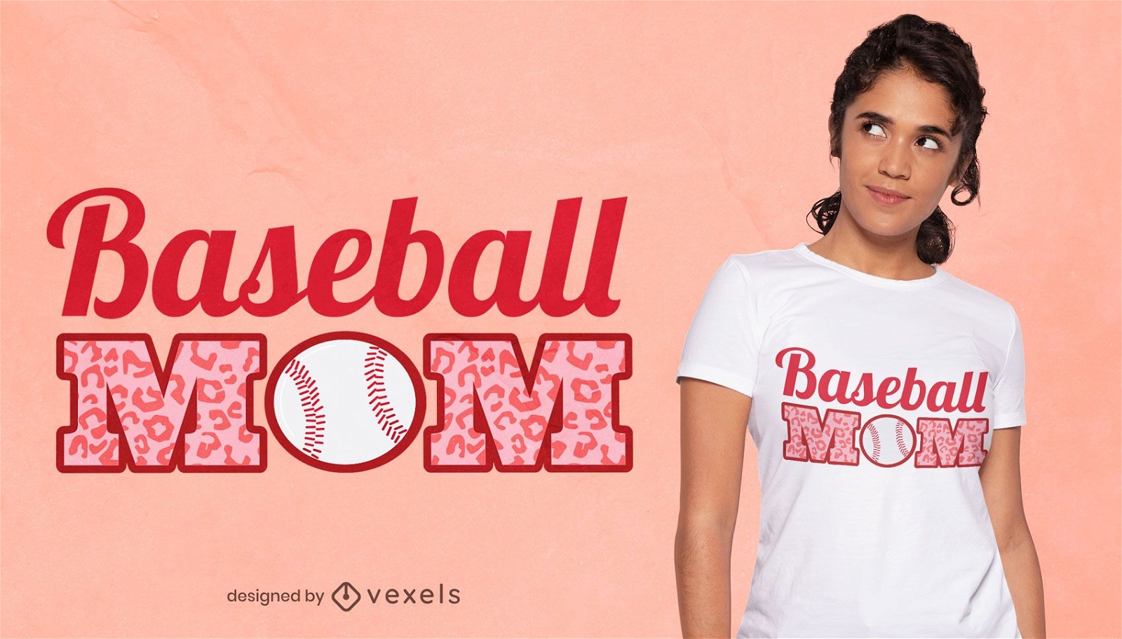 Design de camiseta divertida para mam?e de beisebol