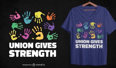 Union da fuerza al diseño de la camiseta