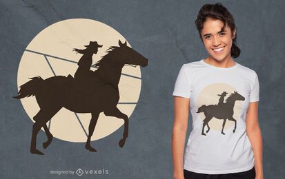 Woman horse rider silhouette t-shirt design Woman horse rider silhouette t-shirt design