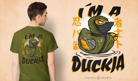 Diseño de camiseta de pato ninja