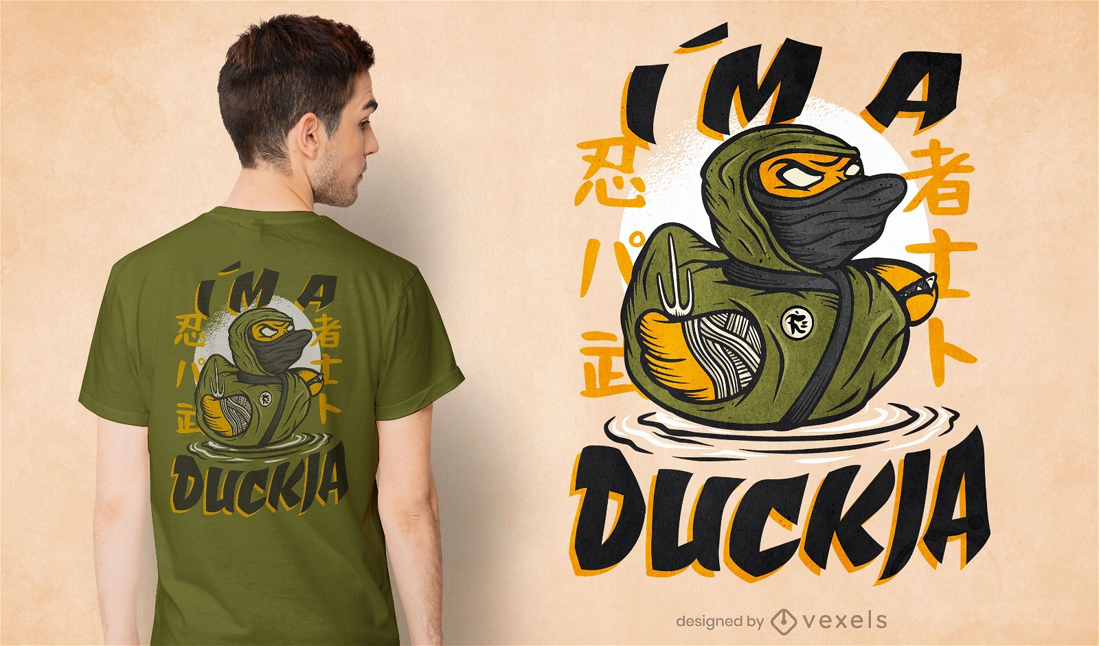 Design de t-shirt Ninja duck