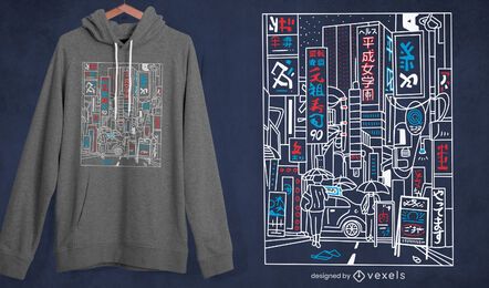 Tokyo street stroke t-shirt design Tokyo street stroke t-shirt design