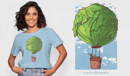 Lettuce hot air balloon t-shirt design
