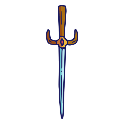 Ninja style dagger color stroke PNG Design