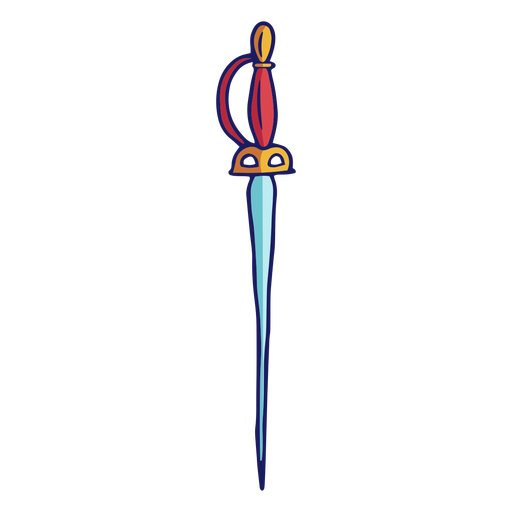 Thin sword saber color stroke PNG Design