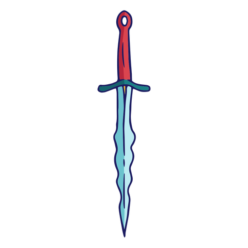 Twisted dagger color stroke PNG Design