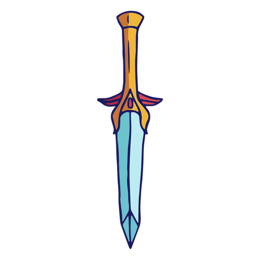 Ornamented short dagger color stroke