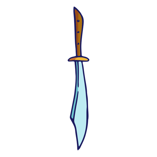 Thin curved sword color stroke PNG Design