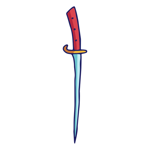 Pointy thin sword color stroke PNG Design