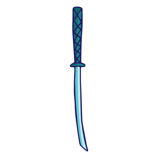 Simple katana sword color stroke PNG Design