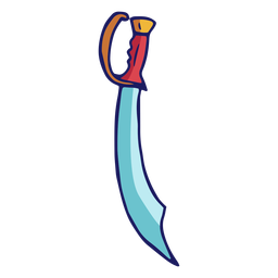Curved wide sword color stroke Transparent PNG