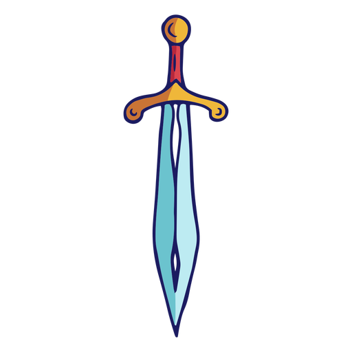 Wide straight dagger color stroke PNG Design
