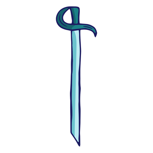 Straight one sided blade sword color stroke PNG Design