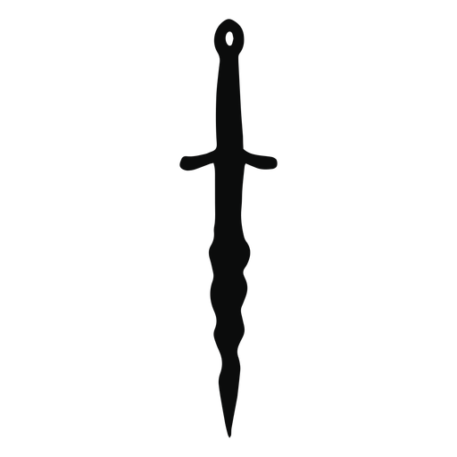 Twisted dagger sword silhouette PNG Design