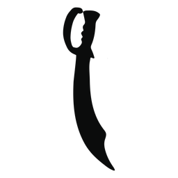 Curved wide sword silhouette Transparent PNG