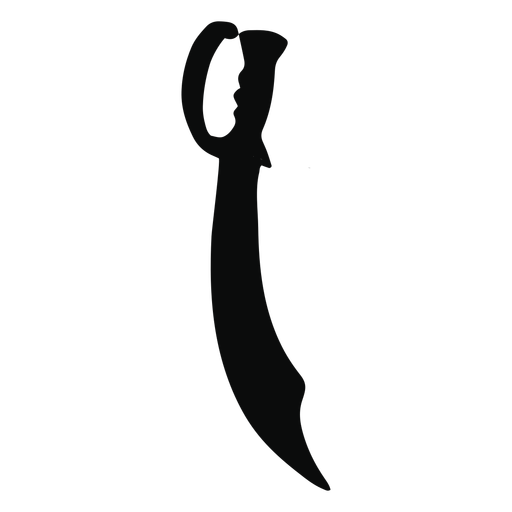 Curved wide sword silhouette PNG Design