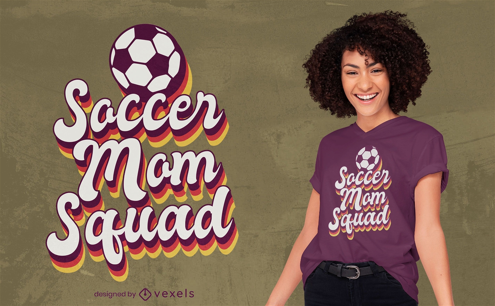 Diseño de camiseta soccer mom squad