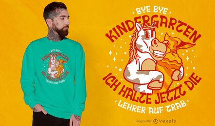 Tchau, tchau, design de camiseta do jardim de infância