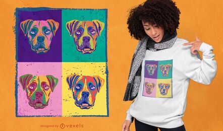 Buntes Boxerhunde-T-Shirt Design