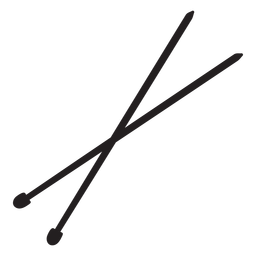 Knitting needles silhouette Transparent PNG