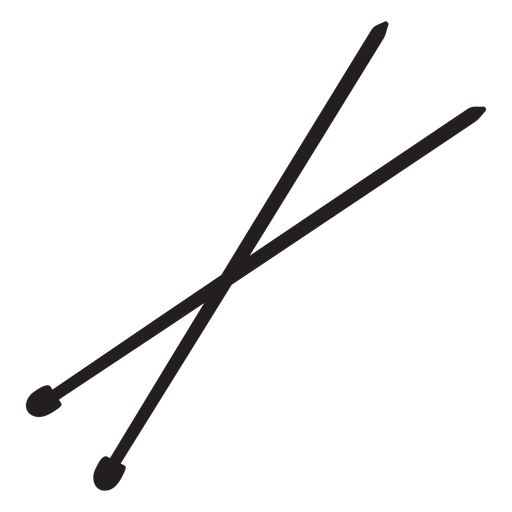 Knitting needles silhouette PNG Design
