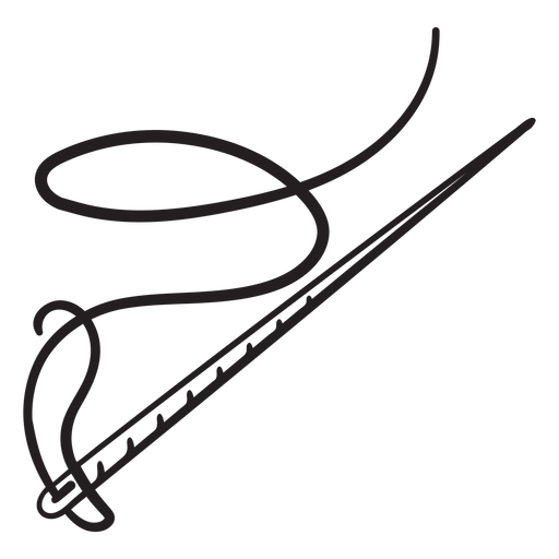 Needle and thread stroke PNG Design