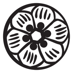 Flower-like button filled stroke PNG Design