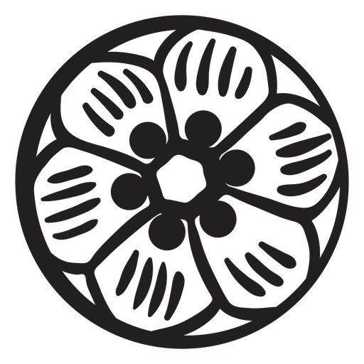 Flower-like button filled stroke PNG Design