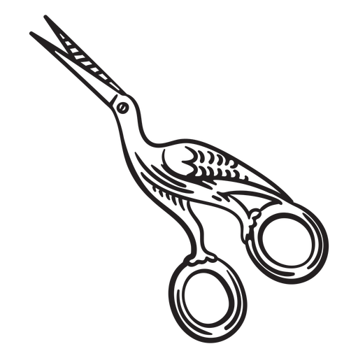 Antique sewing scissors stroke PNG Design