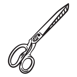 Metal sewing scissors stroke PNG Design